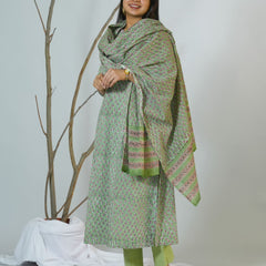 Falguni Sanganeri Hand Block Printed Box pleated Kurta with Dupatta