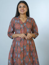 Box Pleated Cotton Kurta pant Set Embellished With Hand Embroidery