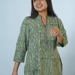 Idika Hand Block Printed Styled With Embroidery Co-ord Set