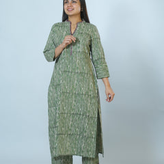 Idika Hand Block Printed Styled With Embroidery Co-ord Set