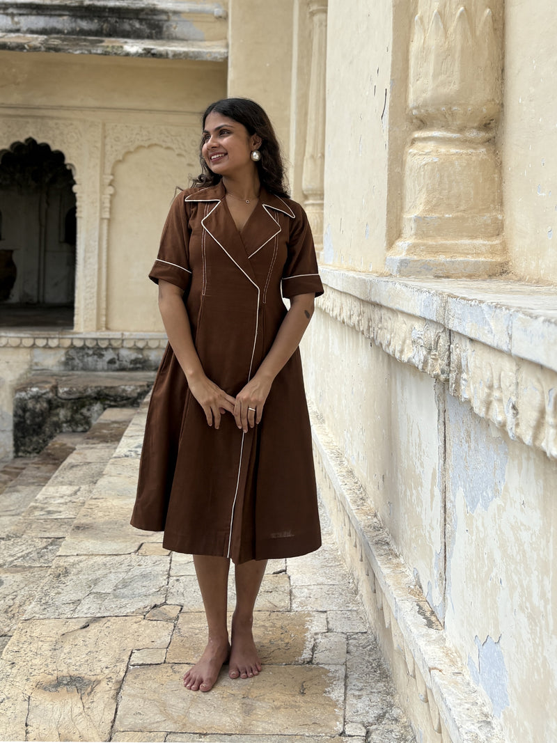Cotton Cocoa Wrap Dress