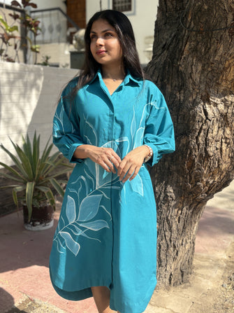 Cotton Ocean Breeze Hand Paint Dress (Pre-launch)