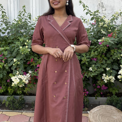 Cotton Hazal Wrap Dress