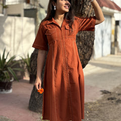Rust Fusion Flair Dress