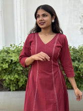 Maroon Elegance Panel Dress