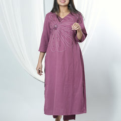 Prapti Hand Embroidered Flex Cotton Kurta Pant Set