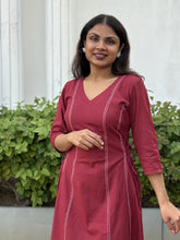 Maroon Elegance Panel Dress