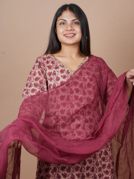 Ajrakh Print Kurta Duppatta Set