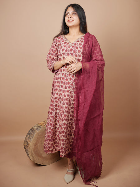 Ajrakh Print Kurta Duppatta Set