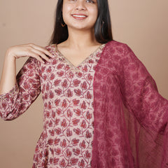 Ajrakh Print Kurta Duppatta Set