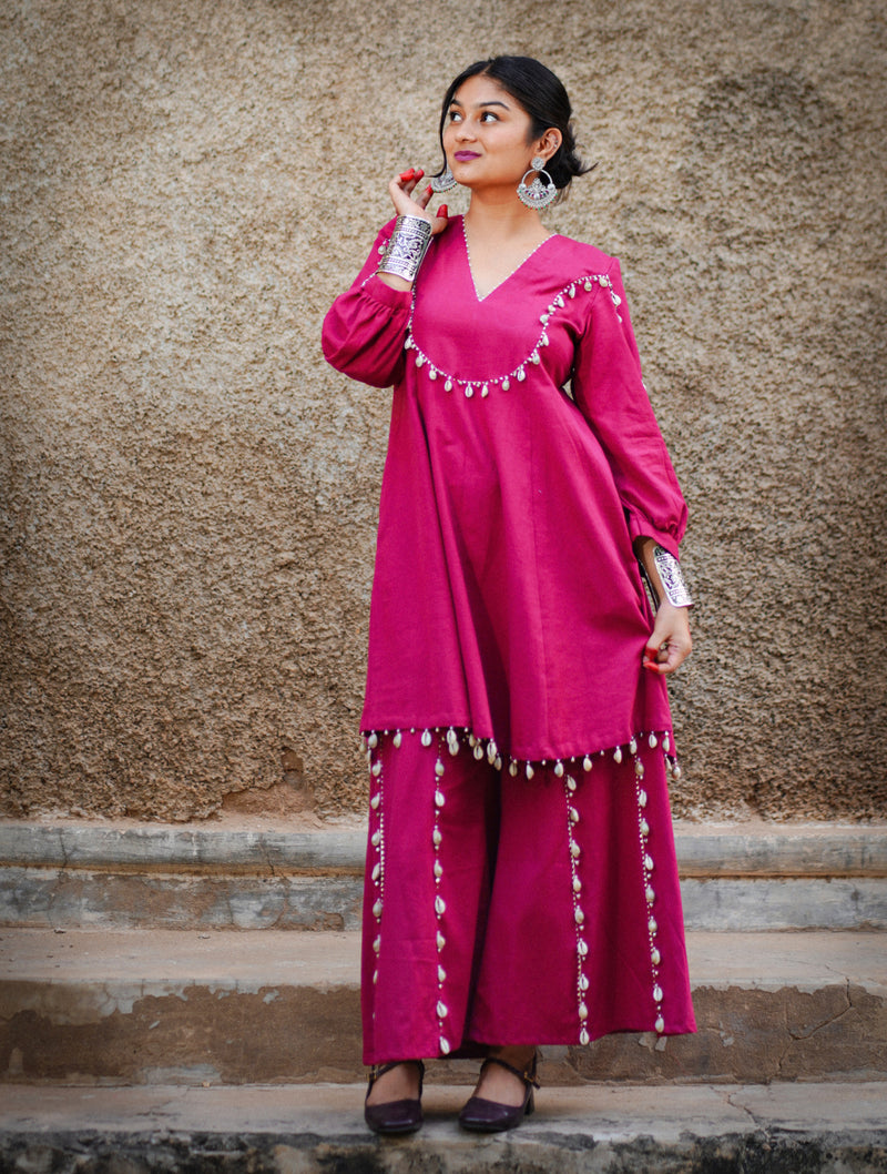 Jhilmil — Handcrafted Cotton Flax Kurta & Palazzo Set