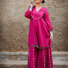 Jhilmil — Handcrafted Cotton Flax Kurta & Palazzo Set