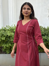 Maroon Elegance Panel Dress