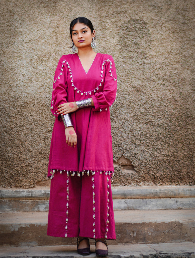 Jhilmil — Handcrafted Cotton Flax Kurta & Palazzo Set