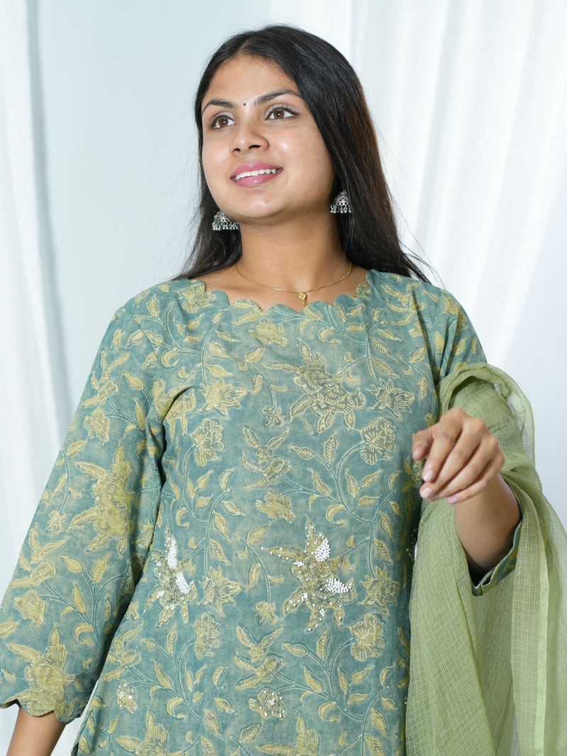 Tapsi Kala Cotton Organic Hand Block Printed Suit Set