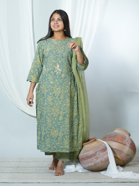 Tapsi Kala Cotton Organic Hand Block Printed Suit Set