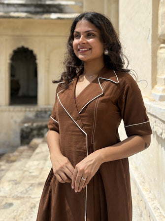 Cotton Cocoa Wrap Dress