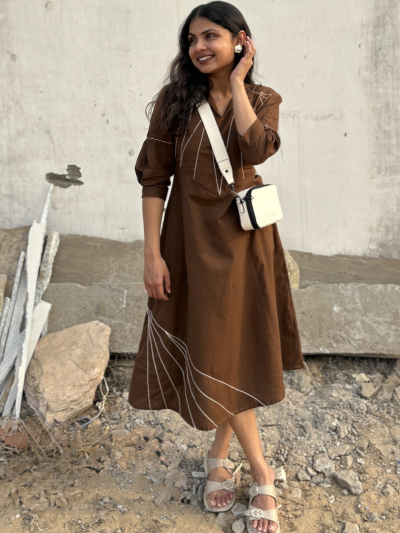 Cotton Mocha Linea Dress (Pre-Launch)