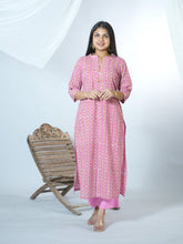 Sanganeri Stripe Border Printed Straight Fit Kurta