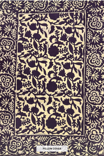 Rajasthani Bagru Hand-Block Printed Bed-sheet with Pillow Cover