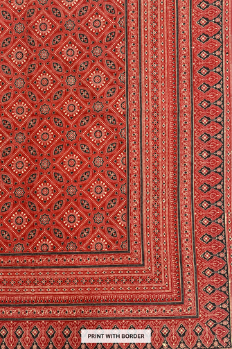Rajasthani Bagru Hand-Block Printed Bed-sheet with Pillow Cover