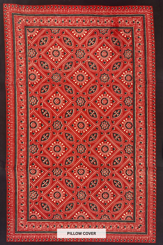 Rajasthani Bagru Hand-Block Printed Bed-sheet with Pillow Cover