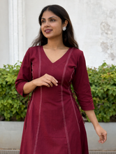 Maroon Elegance Panel Dress