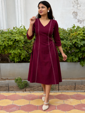 Maroon Elegance Panel Dress