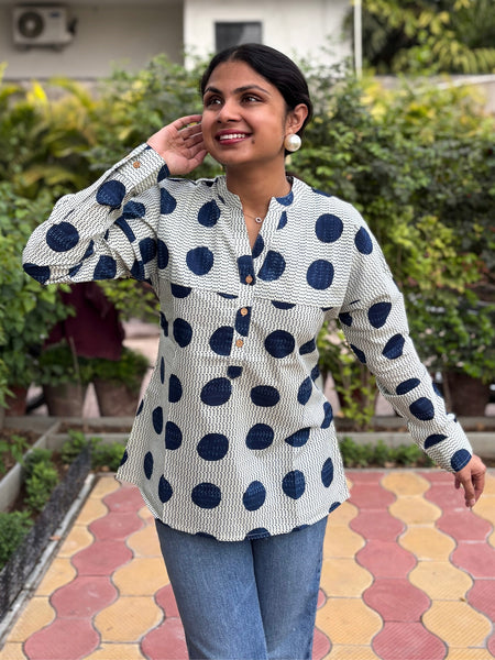 Moon Light Cotton Printed Top