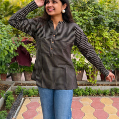 Stripped Printed Cotton Top