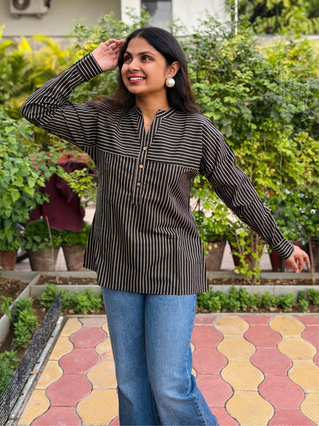 Stripped Printed Cotton Top