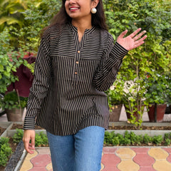 Stripped Printed Cotton Top