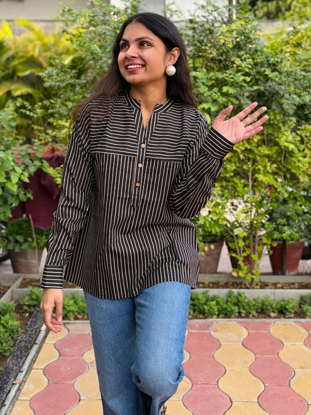 Stripped Printed Cotton Top