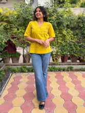 Hand Embroidered Cotton Flax Mango Bite Top