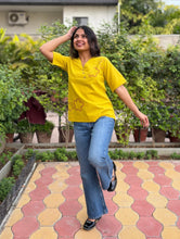Hand Embroidered Cotton Flax Mango Bite Top