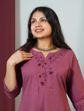 Mahisha Hand Embroidered Flex Cotton Kurta Pant Set