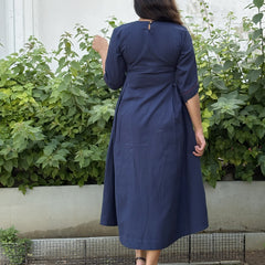 Cotton Flax Neelpari Pleated Dress