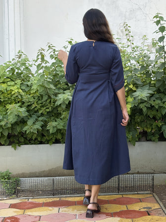 Cotton Flax Neelpari Pleated Dress
