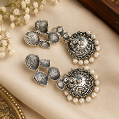 Anjali-Oxidised silver finish