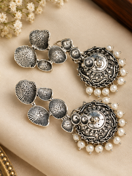 Anjali-Oxidised silver finish