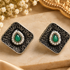 Dakshita- Square/diamond-shaped statement stud earrings
