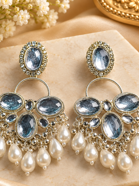 Asha-Pearl Dropped Ethinic Earrings