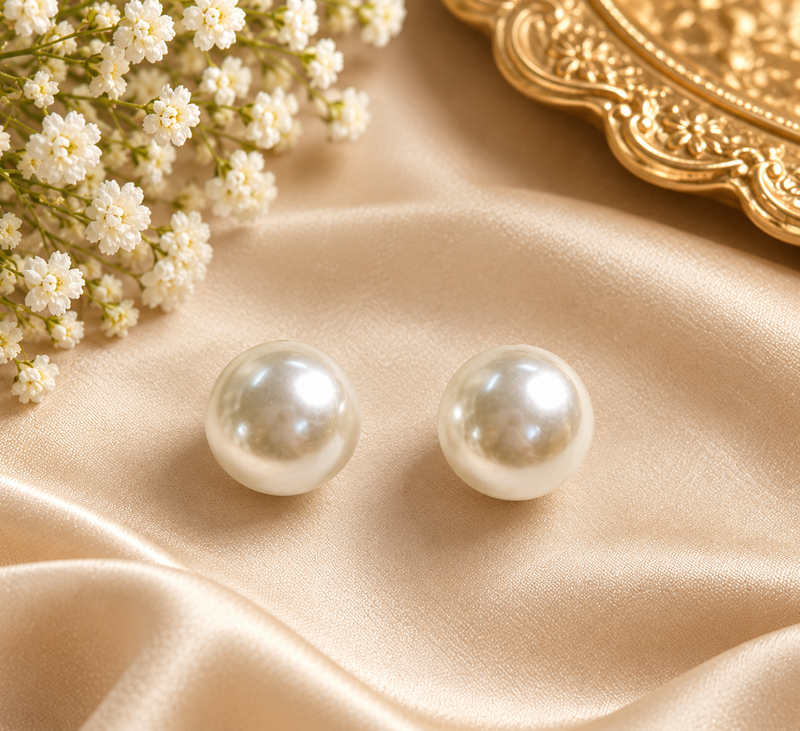 Classic pearl stud earrings