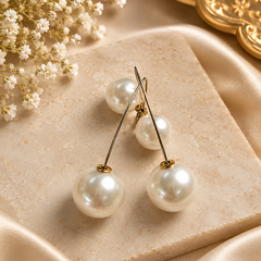 Sunita-Long, minimalist geometric drop earrings