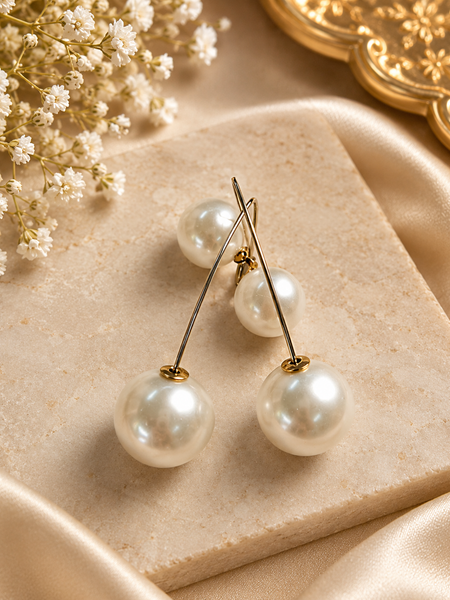 Sunita-Long, minimalist geometric drop earrings