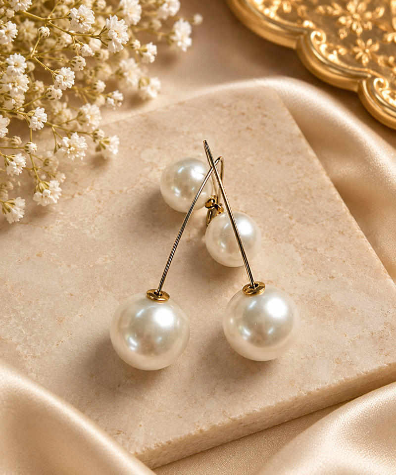 Sunita-Long, minimalist geometric drop earrings