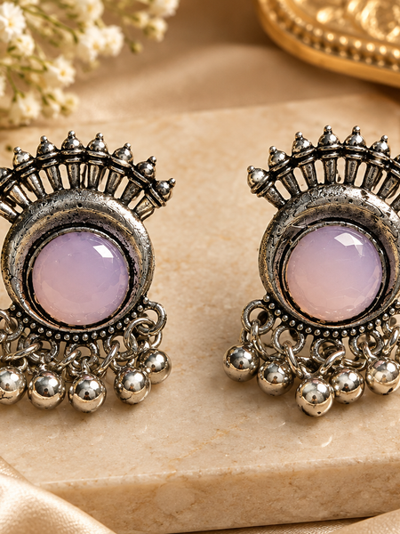 Anita-Oxidised silver-tone earrings