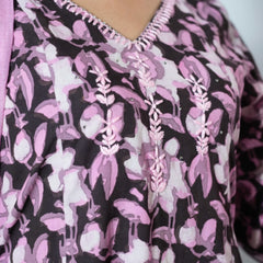 Janya Jahota Hand Block Printed Chikankari Embroidered Kurta Dupatta Set