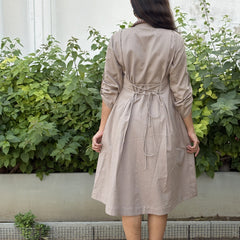 Cotton Soft Sand Shirt Dress