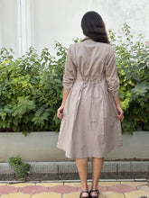 Cotton Soft Sand Shirt Dress